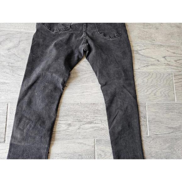 Boy's Youth Waimea Stacked Fit Denim Black Jeans Pants Size 18 Distressed - Picture 12 of 13